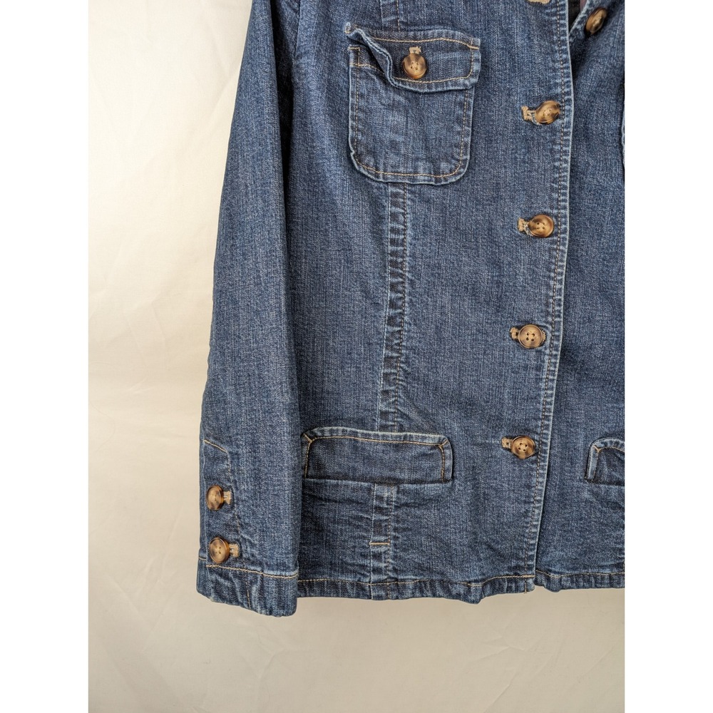 Covington Stretch Denim Jacket Blue Button Front … - image 3